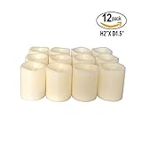 Flameless Candles LED Flickering Votive Candles,Battery Operated 100+ Hours Pillar Unscented Candles for Home Decor and Festivals Celebration,Batteries Included set of 12