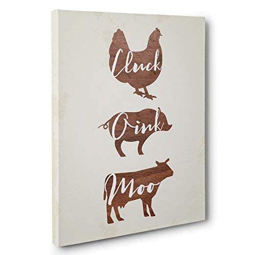 Wooden Farm Animals Canvas Wall Art Handmade Products