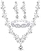 FINREZIO Wedding Bridal Jewelry Set Crystal Necklace Earrings Bracelet Sets for Women Gift
