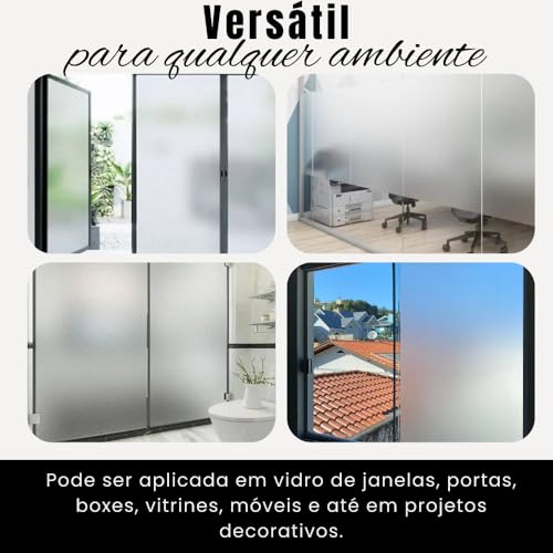 Película Adesiva Jateada Impermeável para Vidro 45cm x 5m – Adesivo Fosco de Privacidade para Janelas, Portas, Box - UpShop