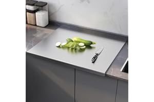 Stainless Steel Cutting Board with Lip, Large Stainless Steel Cutting Boards for Kitchen, 304 Food-Grade Metal Chopping Board