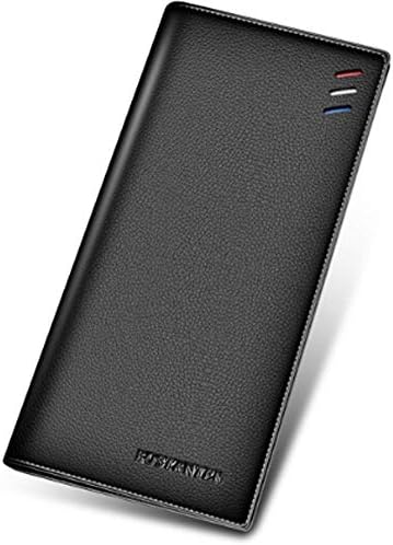 Uioy Wallet - Leather Men's Long Business Casual Wallet (Color : Black, Size : A)
