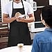 Xornis 2 Pack Adjustable Bib Aprons with 2 Pockets Apron for Women Men Kitchen Cooking Chef, Black