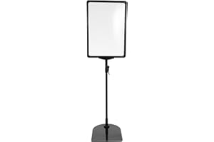 NAMOARLY Adjustable A4 Sign Holder Stand Black 35-60cm Height Tabletop and Floor Poster Display for Retail