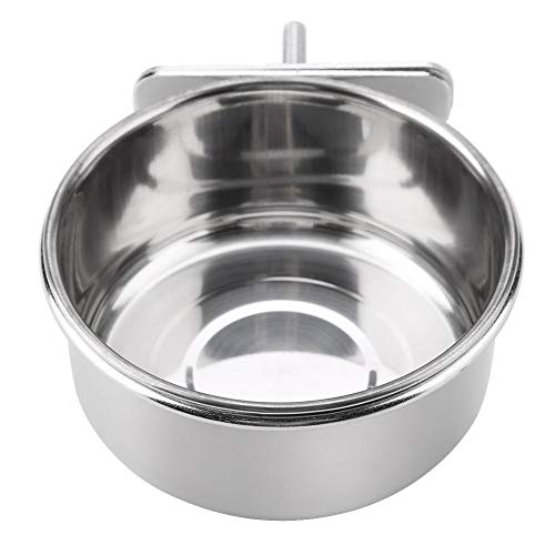 Mumusuki Parrot Bird Food Water Feeding Bowl Container Parakeet Bird Feeder Cage Accessory Stainless Steel (M)