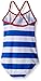 Kanu Surf Girls Beach Sport Banded 1 Piece Swimsuit, Layla Blue Stripe, 4T