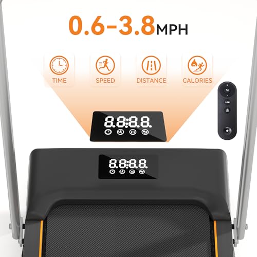 Foldable Walking Pad Treadmill, 2.0HP Motor, LED Display, 220 Lbs Capacity, Ultra-Slim 2-in-1 Design with Remote Control, 0-8% Incline, Quiet Under Desk for Home Office (W3-110-US)