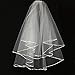 Wedding Veil White,2 Tier Ribbon Edge Center Cascade Bridal Wedding Veil with Comb By Korty