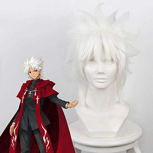 Amazon Com Fate Apocrypha Amakusa Shirou Tokisada White Wig Anime Male Character Cosplay 40cm Short Hair Mens Fashion Wigs Used For Comic Con And Halloween Party Home Kitchen