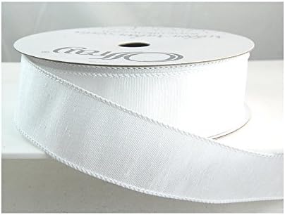 Wired Trisha White Textured Wedding or Christmas Ribbon 1 1/2" 25 Yards