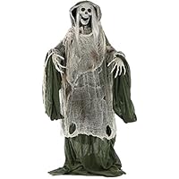 Haunted Hill Farm HHSKEL-1FLSA Life-Size Animated Talking Skeleton Prop w/Moving Mouth, Battery-Operated Indoor/Outdoor Halloween Decoration, Color 1 Haunted Hill Farm HHSKEL-1FLSA Life-Size Animated Talking Skeleton Prop w/Moving Mouth, Battery-Operated Indoor/Outdoor Halloween Decoration, Color 1