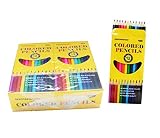 SKKSTATIONERY 144Pcs Colored Pencils, Pre-sharpened, 12 Colors, 12pcs/box, Total: 144Pcs.