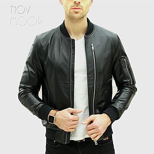 jaqueta de couro genuine leather