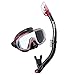TUSA Sport Adult Visio Tri-Ex Black Series Mask and Dry Snorkel Combo, Black/Metallic Dark Red