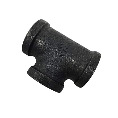 1/2" Tee pipe decor cast iron black pipe floor threaded pipe fitting industrial steampunk vintage retro decor furniture DIY wall industrial plumbing (10 Piece Set)