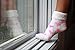 MinxNY 2 Pair Pack Non-Slip Lavender Infused Fuzzy Chenille Periwinkle Heart Slipper Socks