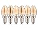 FLSNT C7 LED Candelabra Bulb, Dimmable LED Night Light Bulbs, 0.8W (15W Equivalent), E12 Small Base, 2200K Warm White, Amber Glass, 6 Pack