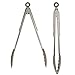 Baking Utensils, Silicone Tongs with Stainless Steel Handles (Gray, 3 Piece Set)