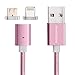 Smart&Cool 5 Feet Gen4 Nylon Braided 2 in 1 Two-mode Super Magnetic Charging & Data Sync Cable for Smart Phone and Tablets with Micro-USB and i-Product Interface (5ft-Rose Gold Twin Pack)