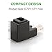 J&D Ethernet Adapter, Ethernet RJ45 / 8P8C Male to Female Right Angle Adapter (90 Degree) Support Cat6 / Cat5e / Cat5 Standard LAN Cable