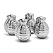 Whiskey Stones Grenade Shaped Stainless Steel with Storage Bag (Set of 4)