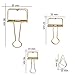 18 Pcs Gold Wire Binder Clips and 20 Pcs Cute Paper Clips Set Assorted Sizes, 2 Big 6 Medium 10 Small Smooth Steel Hollow Office Clamp Clips