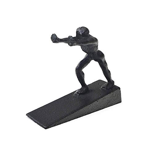 Convallaria Door Stop Padded Anti-Scratch Felt Bottom Protects Floors Protect Your Bedroom, Bath and Exeterior Doors Rust Black Strong Man
