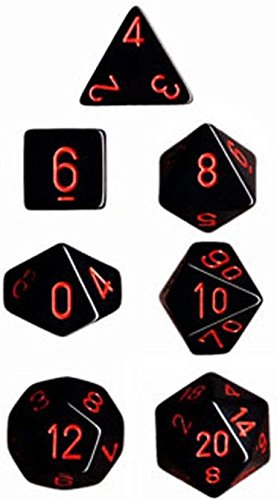 Chessex CHX25418 Dice-Opaque Black/Red Set