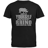 Always Be Yourself Rhino Black Adult T-Shirt - X-Large