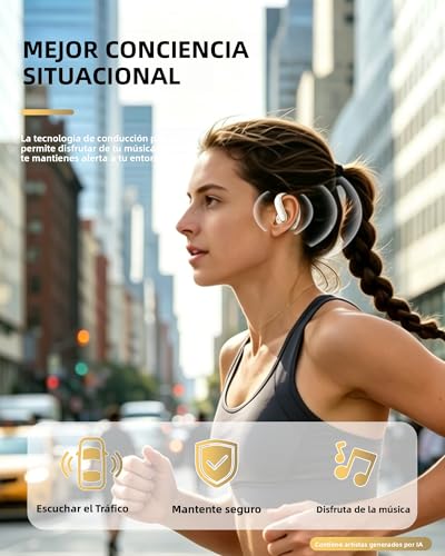 EEXXYZ Open Ear Headphones, Translators Headphones with AI in Real Time Wireless Bluetooth 6.1, 90H Battery, IP66 Waterproof, Open Ear Running and Office (Gold)