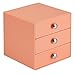InterDesign 3-Drawer Storage Organizer for Cosmetics, Makeup, Beauty Products or Kitchen/ Office Supplies, Coral
