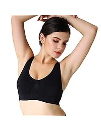JOJOANS Sujetadores deportivos para dama, sin costuras, inalámbricos, cómodos, elásticos, con almohadillas extraíbles (M-XXXL)