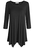 Esenchel Women's 3/4 Sleeve Tunic Top Loose Fit Flowy Shirt
