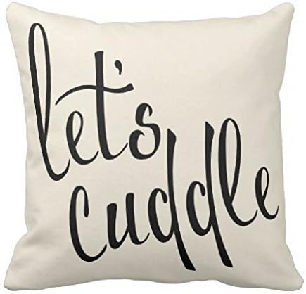 Throw pillow case 18 inch English words Lets Cuddle by PatriciaStore
