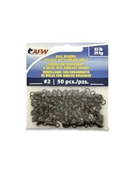 Pesca American Wire ball bearing Swivels (50 Unidades), color negro