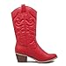 West Blvd Miami Cowboy Western Boots Boots, Red Pu, 7 (B) M US