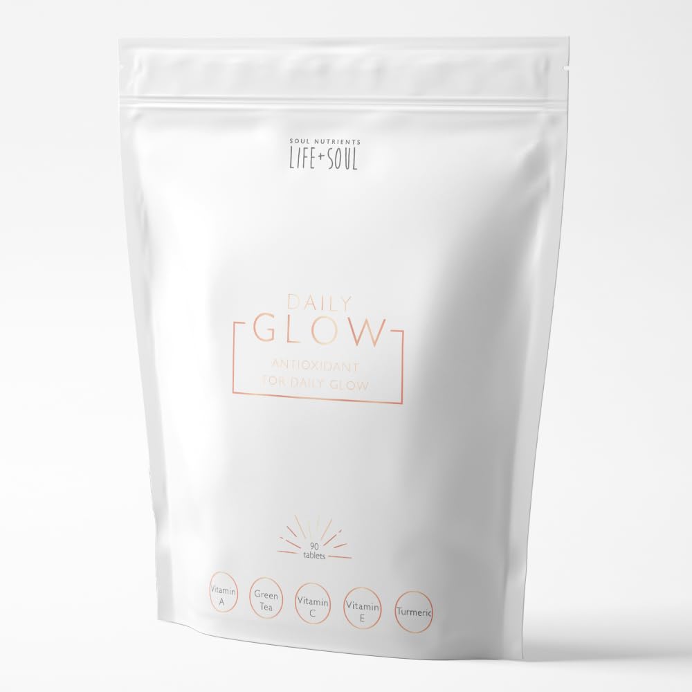 Daily Glow (Antioxidant)- 90 Tablets- Get Your Perfect Glow- One a Day- Vitamin E, Vitamin C, Zinc, Green Tea, Turmeric, Vitamin A- for The Perfect Glow