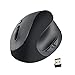 Autley Wireless Vertical Mouse 2.4G Optical Wireless Ergonomic Mouse with Adjustable DPI 1000 / 1200 / 1600, Rechargeable Li-Battery, Black