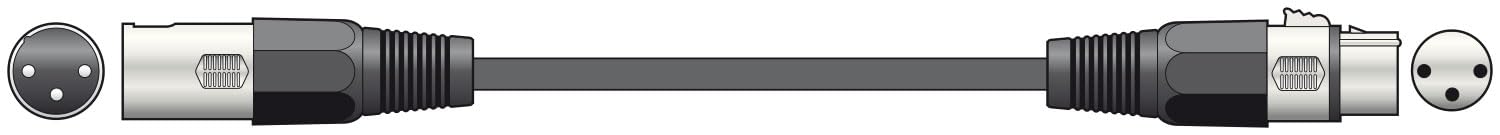 QTX Professional DMX Lighting Leads XLR Plug to Socket 10.0m