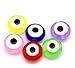 Housweety 300PCs Mixed Evil Eye Flat Round Resin Spacer Beads 8mmx5mm(3/8