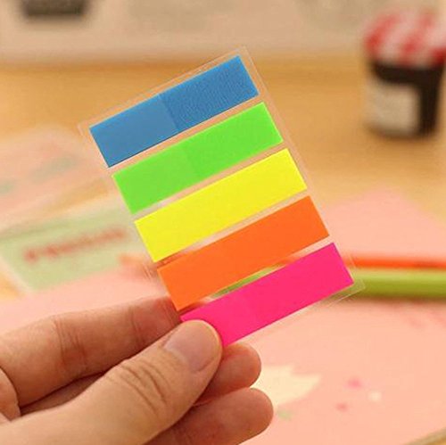 Rumas Rainbow Self-Sticker Notepads Narrow - Scrach Pads - Steno Pads - Note Tabs Bookmark for Kids Students Women Men - School Office Stationery Products (A)