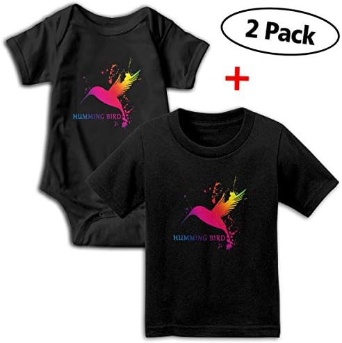 Cute Hummingbird Watercolor Baby Boys' Girls' 2 Piece Bodysuit and Baby T-Shirt Set