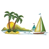 Coastal Island Sailing Wall Art