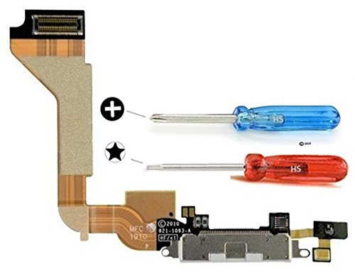 Iphone 4 Dock Connector USB Charging Port Flexcable White Microphone and Home Button Connector already installed by MMOBIEL® Iphone 4 Dock Connector USB Charging Port Flexcable White Microphone and Home Button Connector already installed by MMOBIEL®