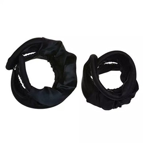 Iebeauty2 PCS New Metal Button Wrinkled Fabric Hair Styling Buns Donut Ring Shape Clip Twist Hair Stick