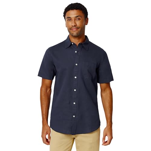 Amazon Essentials Men's Standard Fit Short Sleeve Linen Shirt