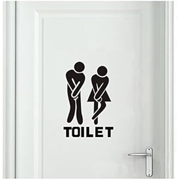 Bestjybt DIY Removable Washroom Toilet Bathroom WC Sign Door Accessories Wall Sticker Home Decor
