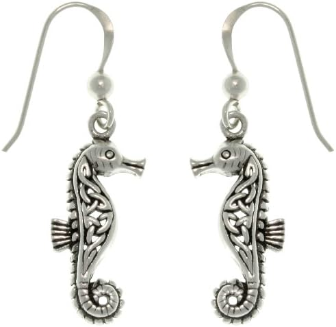 Jewelry TrendsSterling Silver Celtic Knot Seahorse Dangle Earrings