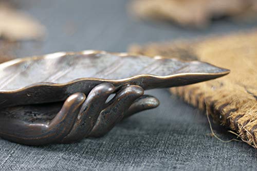 NAGU Incense Holders for Sticks,Long Ceramic Incense Ash Tray,Leaf Shape,Home Decor Artwork (Lotus Leaf)