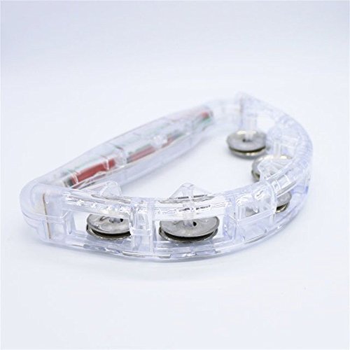 LACGO LED Light up Tambourine Multi-color Flashing Sway Bells for Bar Party KTV (Pack of 2)
